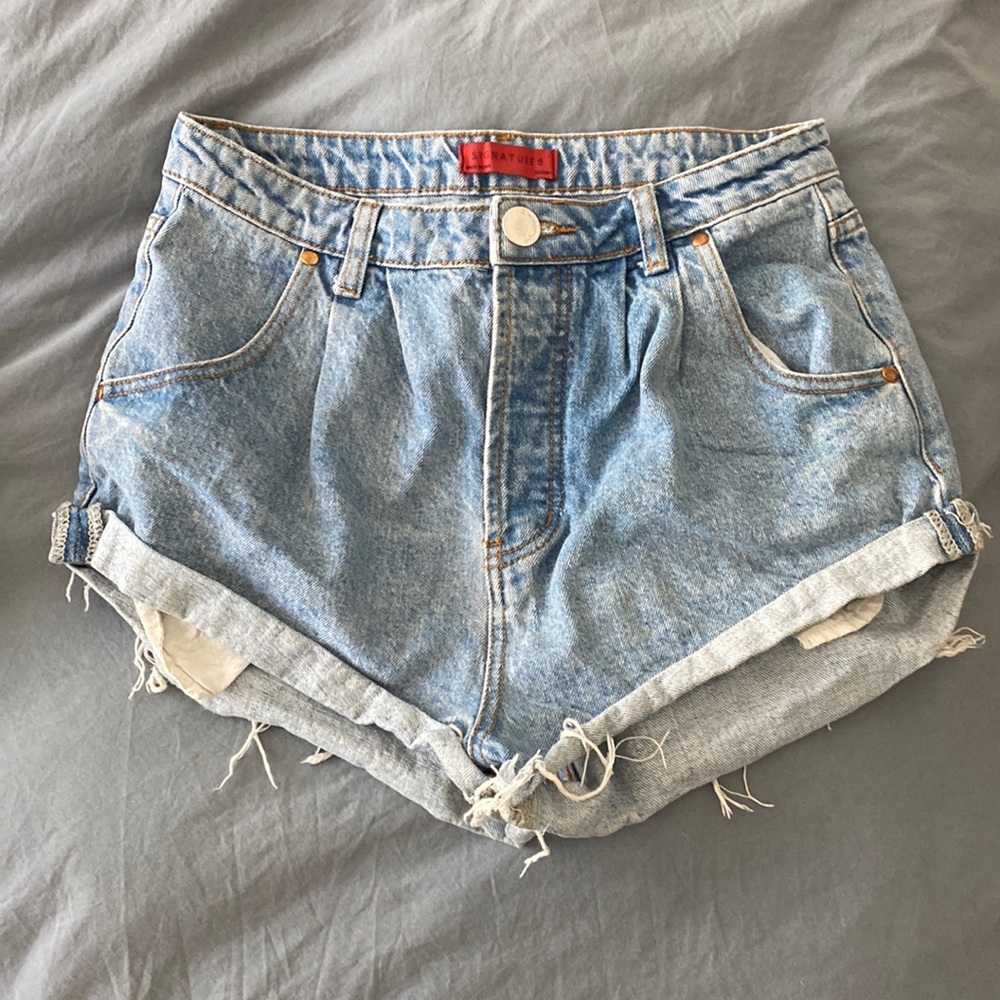Cuffed Jean Shorts